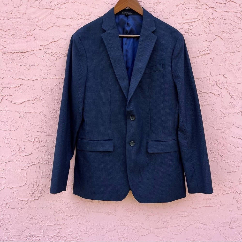 Banana Republic Blue Sport Coat Slim Fit Size 40R Flaw